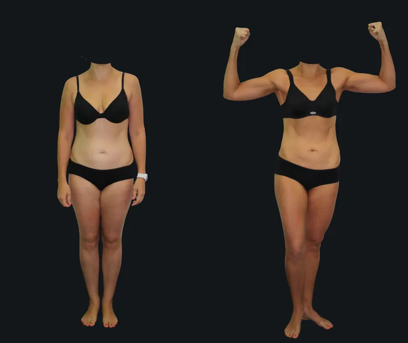 Before and after photos of a real 6X Training member, transformation 9