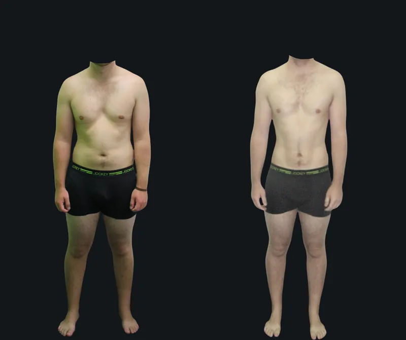 Before and after photos of a real 6X Training member, transformation 4
